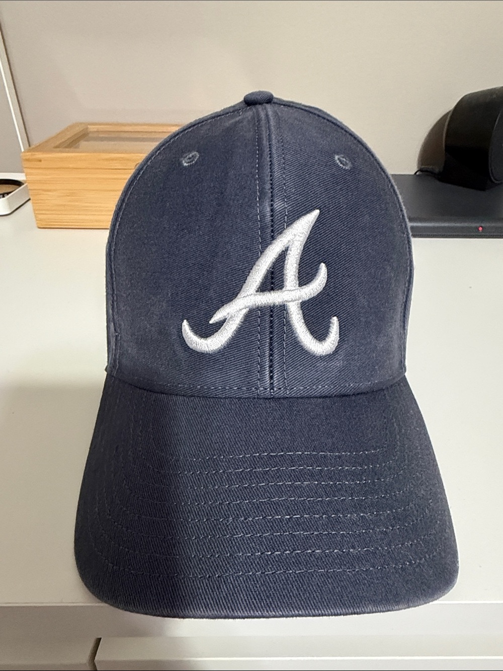 Atlanta 'A' Embroidered Navy Baseball Cap-Never worn